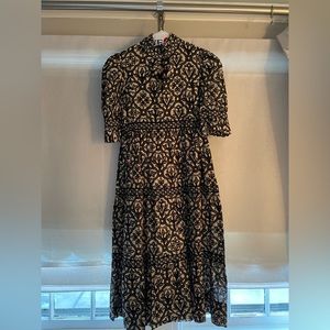 Gretchen Scott Designs Black and Cream Maxi Dress